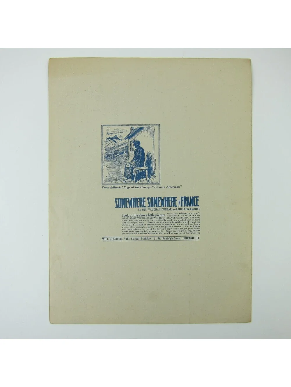 Sheet Music We Don't Know Where We're Going But We're on Our Way WW Antique 1917